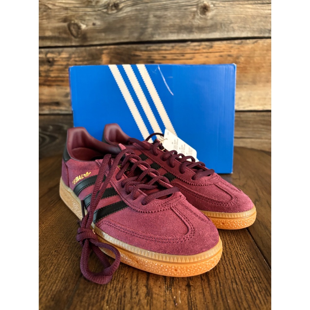 Adidas Handball Spezial Maroon Black Gum Suede Sneakers JR3848 Mens 5 Womens 6.5